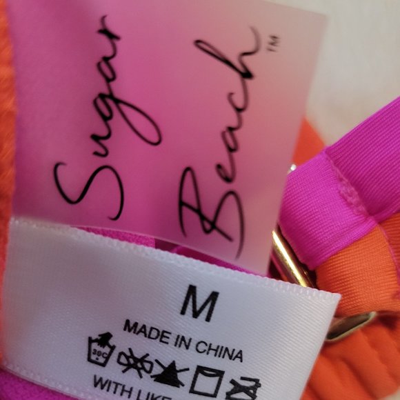 SUGAR BEACH WOMENS BIKINI TOP ORANGE AND PINK - Picture 4 of 4